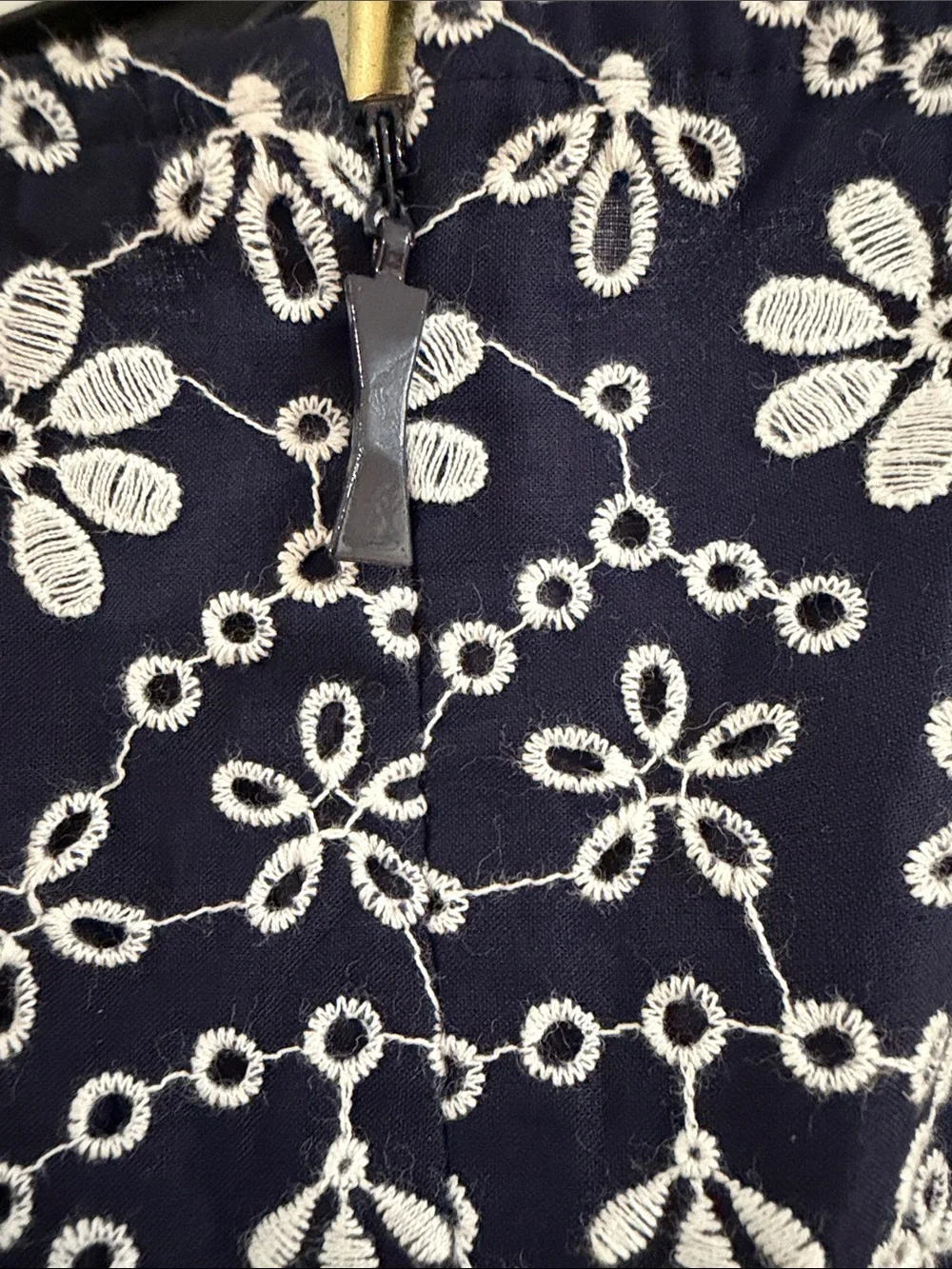 Kate Spade Shore Thing Eyelet Wrap Dress Navy White Cotton Size 0 NWOT